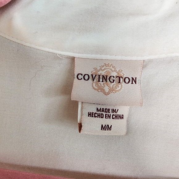 Covington White Ruffled Long Sleeve Shirt Size M - Picture 6 of 7